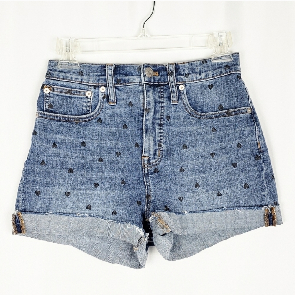 MADEWELL High-Rise Denim Shorts inhearts